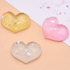 4pcs Glitter Heart Duck Billed Hair Clip Jelly Hair Clip for Girls
