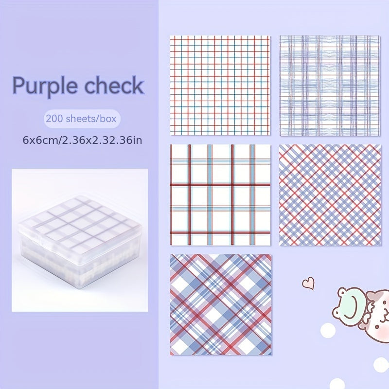 Striped Note Paper Storage Box Grid Teaching Sticker