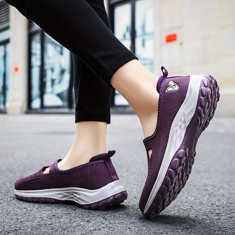 Non-slip Soft Sole Breathable Walking Shoes Slip-On Sporty Sneakers