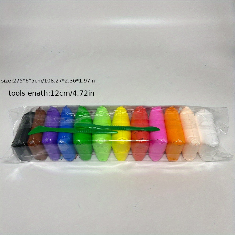 12 Colors Air Dry Magic Clay With 2 Tools for Kids DIY Art Crafts