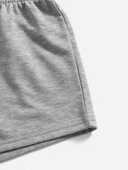 Women's Plus Letter & Dinosaur Print High Rise Drawstring Shorts