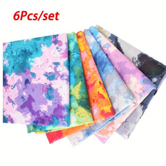 6pcs Multicolor Floral Fabric Sewing Quilting Material