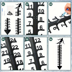 Snow Gauge Metal Snowfall Measuring Rod Winter Skiing Ruler Christmas Gift
