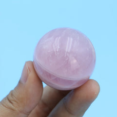 Natural Rose Crystal Ball Stone Carving Sphere for Children Gift