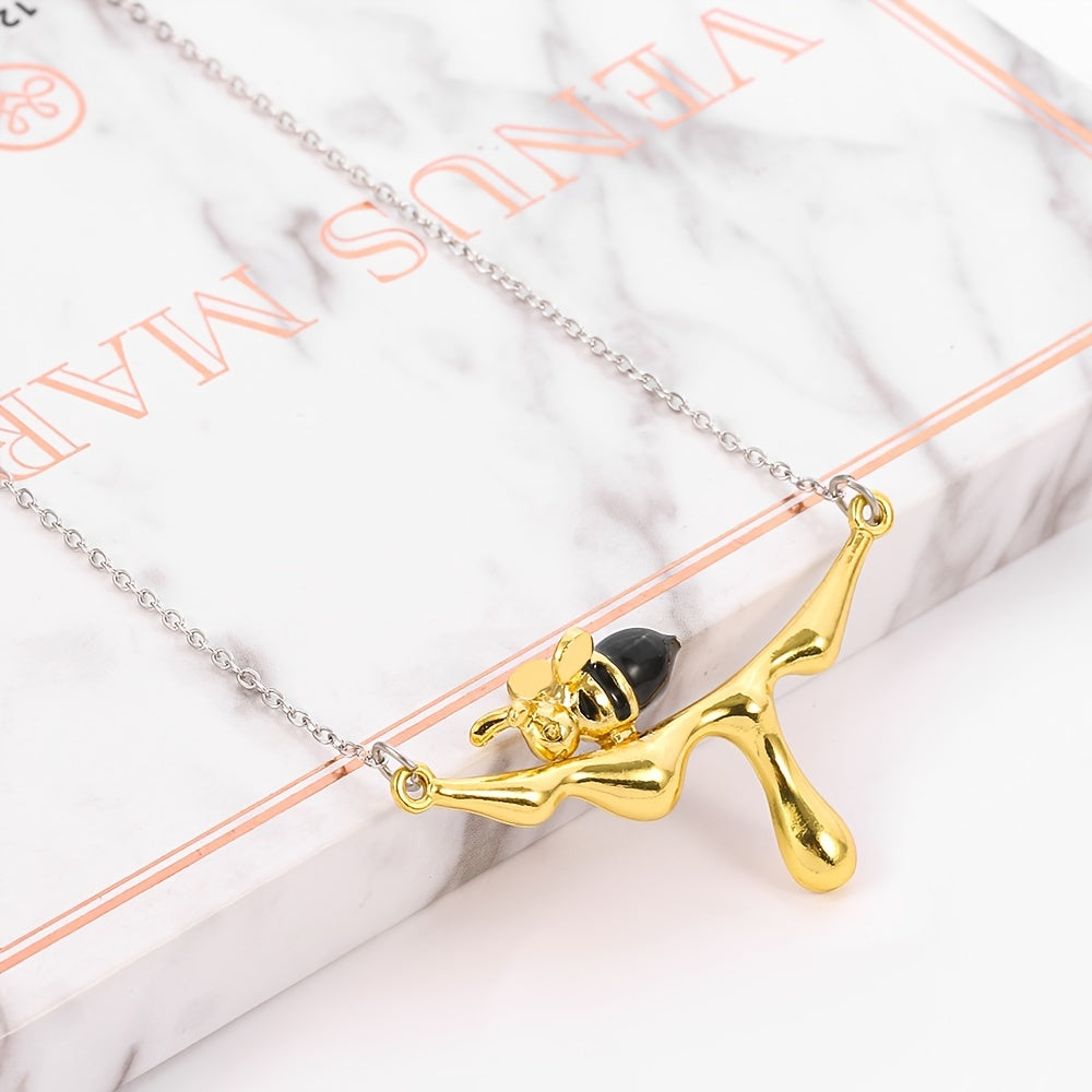 Bee & Water Drop Honey Necklace Men's Pendant