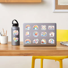 51pcs Cartoon Rainbow Star Vinyl Stickers for Water Bottles Laptops