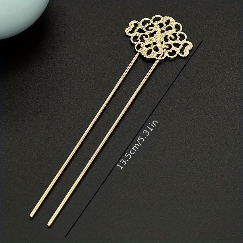 Auspicious Cloud Hair Pin Retro Hair Stick Metal Hair Bun Maker