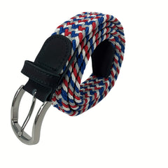 Elastic Sky Square Plaited Belt Men's Canvas Woven Belt