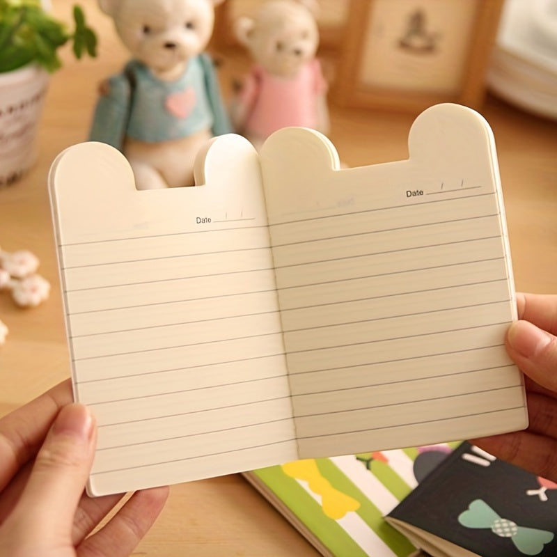 4 Pack Cartoon Animal Ear Print Paper Cover 16 Sheets Lined Small Journals