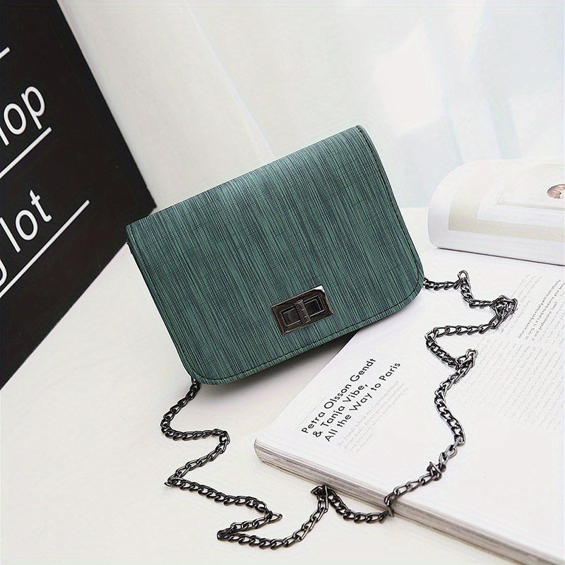 PU Leather Shoulder Bag Casual Chain Crossbody Bag