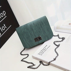 PU Leather Shoulder Bag Casual Chain Crossbody Bag
