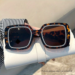 Y2K Square Sunglasses Rhinestone Candy UV400 Sun Shades