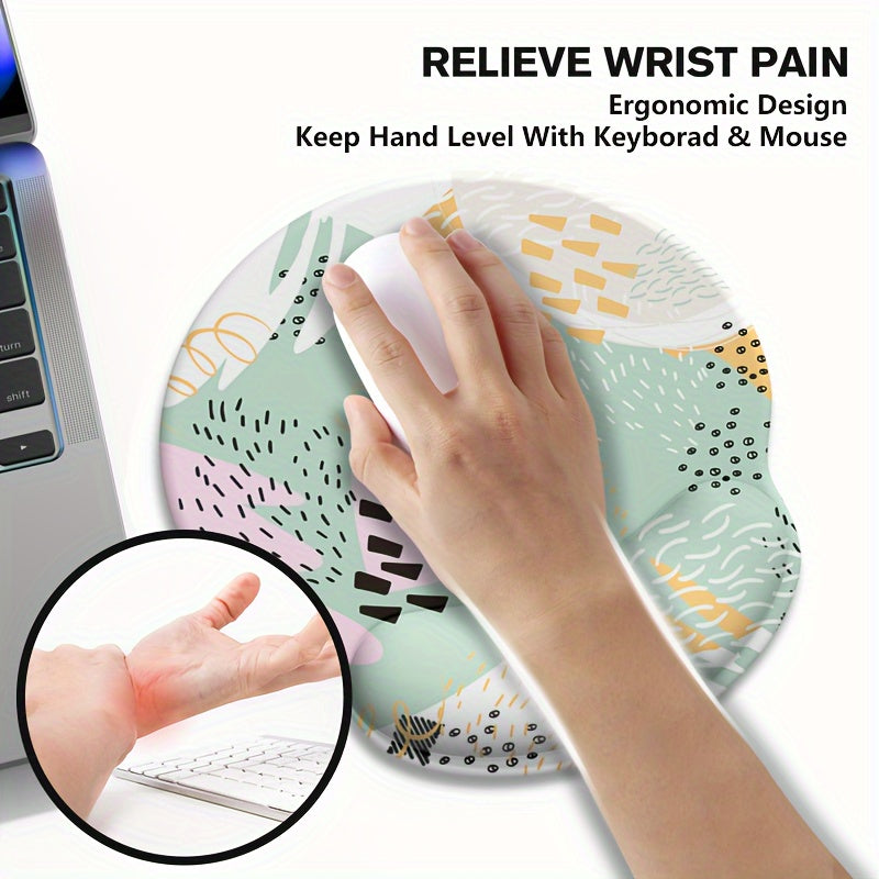 Green Geometric Pattern Milk Fiber Fabric Mouse Pad