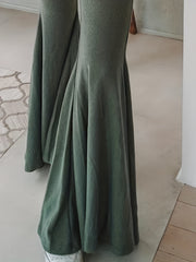  High Rise Flared Leg Trousers