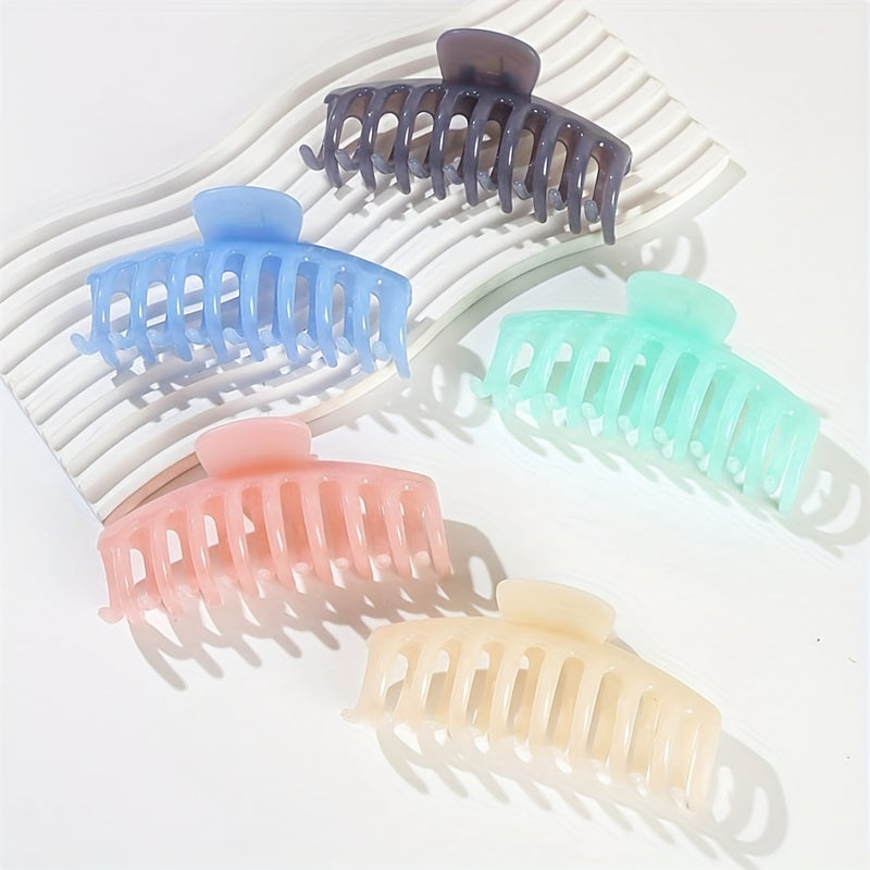 5pcs Frosted Hair Claw Women's Shark Claw Combination Set