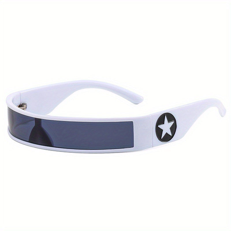 Y2K Wrap Around Sunglasses Star Decor UV400
