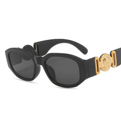 Small Polygonal Vintage Sunglasses Thick Temple Gradient Women Shades