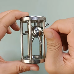 Stainless Steel Cage Challenge Game Puzzle Toy Ideal Gift for Adults