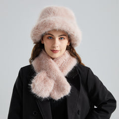 Winter Warm Plush Hat Scarf Set for Women