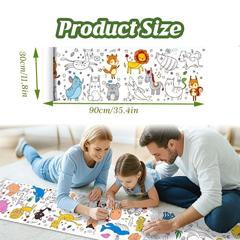 Creative Drawing Roll for Kids - 3 Sizes of Paper, Underwater World Theme