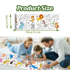 Creative Drawing Roll for Kids - 3 Sizes of Paper, Underwater World Theme