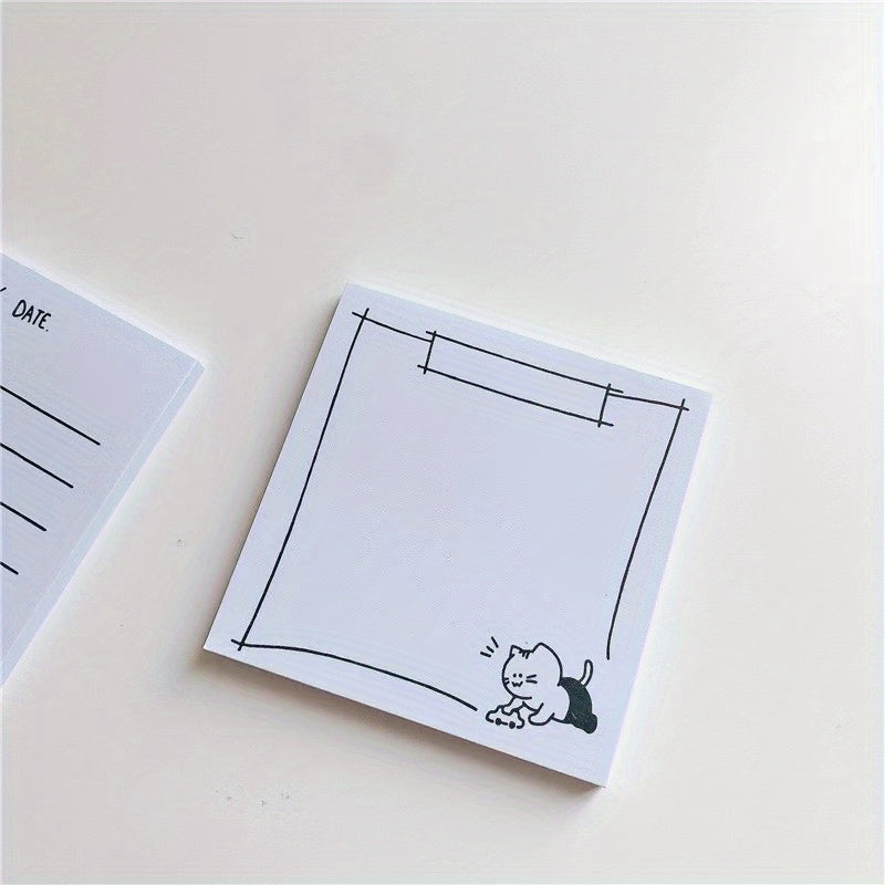 Cartoon Cat Dialog Box Non adhesive Note Paper 50 Sheets Message Book