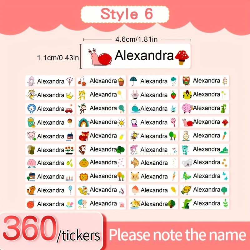 Transparent Custom Name Sticker Waterproof Label Children School Stationery