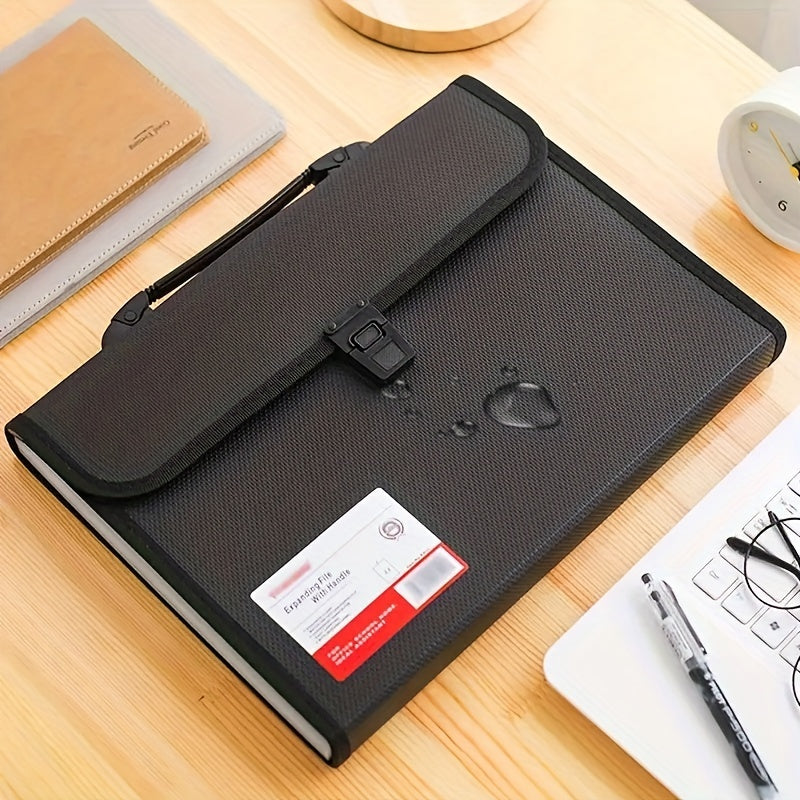 13-Pocket File Organizer with Handle, Expandable Plastic Folder