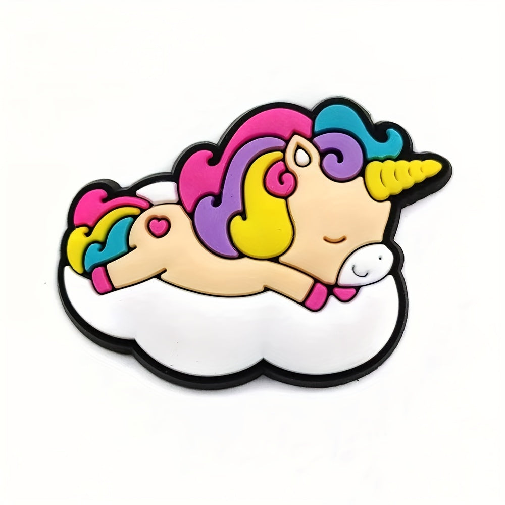 10Pcs Rainbow Horse Shoe Charms Shoe Decoration Cartoon Charms