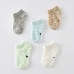 5 Pairs Kids Summer Mesh Boat Socks
