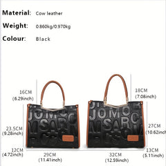 Embossed Tote Bag Leather Handbags Women's Satchel Purse