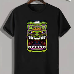 Monster Print Men's Graphic T shirt for Summer