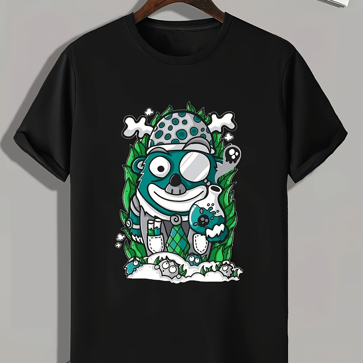 Men's Animal Print Slim Fit T-shirt for Spring Summer