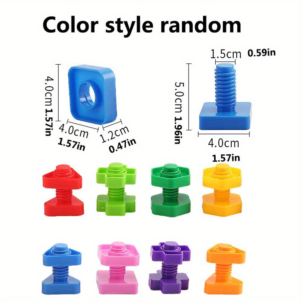 20pcs Nut Shaped Plastic Building Blocks Educational Toys for Kids Montessori