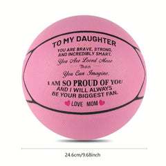 Engraved Basketball To My Daughter From Mom PU leather Basketball Gift