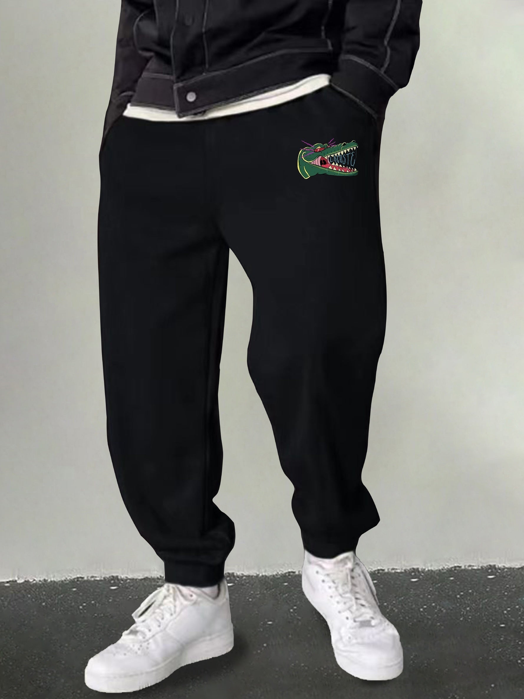 Men's Crocodile Graphic Sweatpants Breathable Joggers