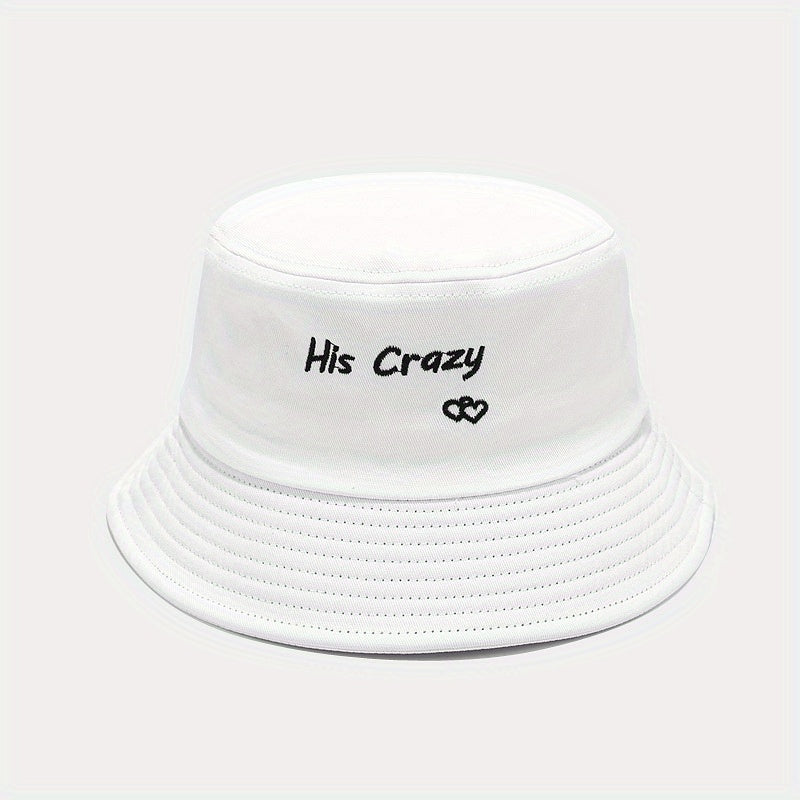 1pc Versatile Sunshade Bucket Hat With Letter Embroidery
