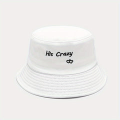 1pc Versatile Sunshade Bucket Hat With Letter Embroidery