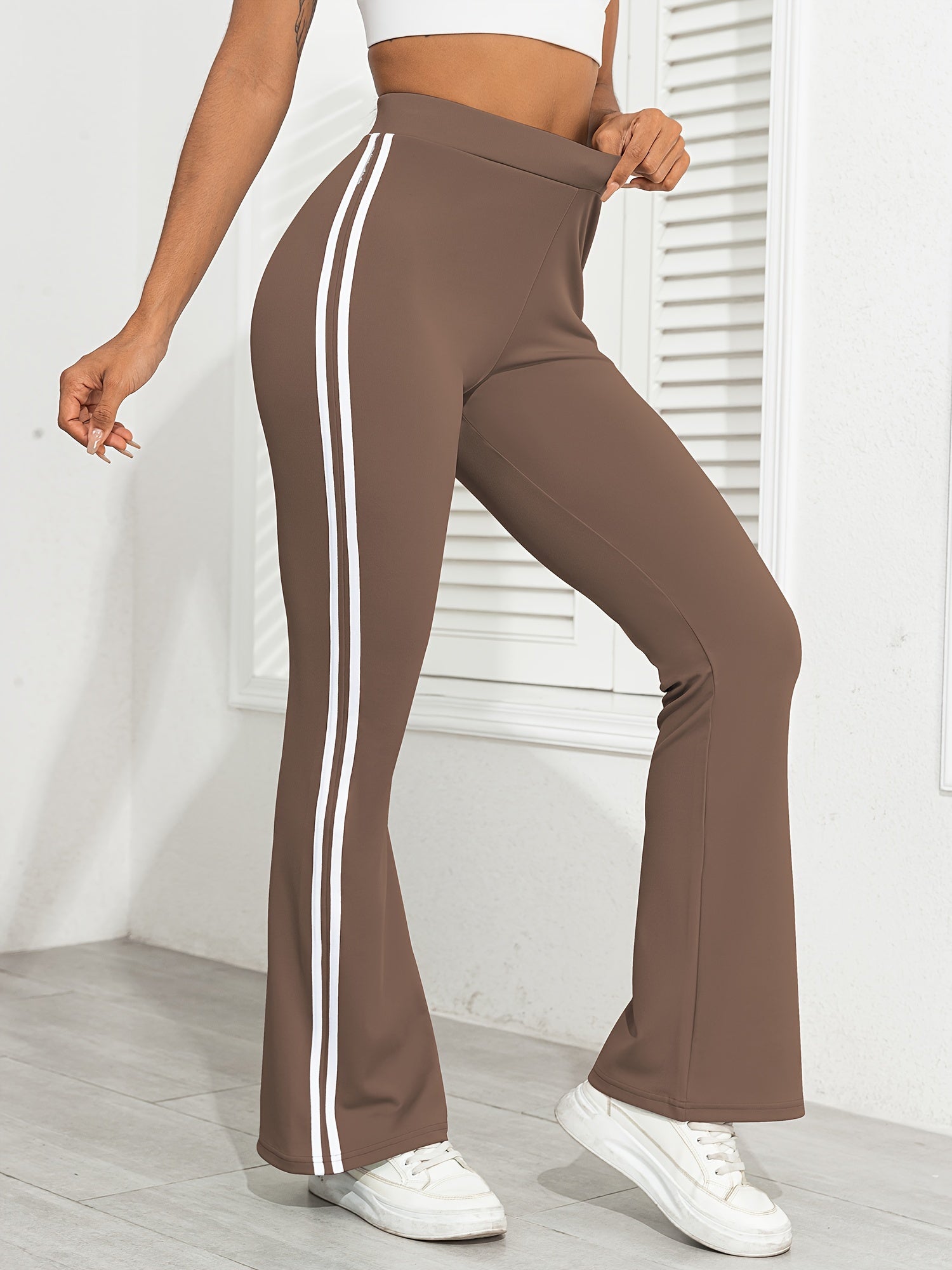 High Waist Striped Yoga Pants for Women Butt Lifting