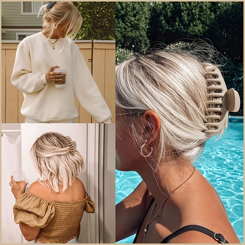 Matte Large Hair Claw Clip Non Slip Strong Hold Hair Jaw Clip