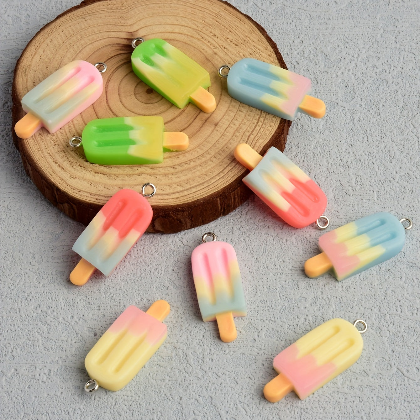10pcs Polyresin Popsicle DIY Pendant For Women For Jewelry Making