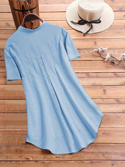  Butterfly Print Short Sleeve Button Shirt
