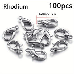 100pcs Lobster Clasps Bracelet Necklace DIY Hooks Chain Closure Jewelry Making