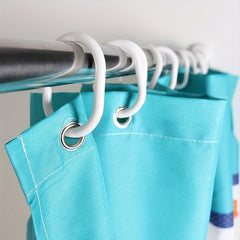 12pcs C-shaped Shower Curtain Plastic Hooks Coarse Buckle Ring