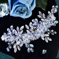 Vintage Bridal Headband with Rhinestones & Floral Accents for Weddings