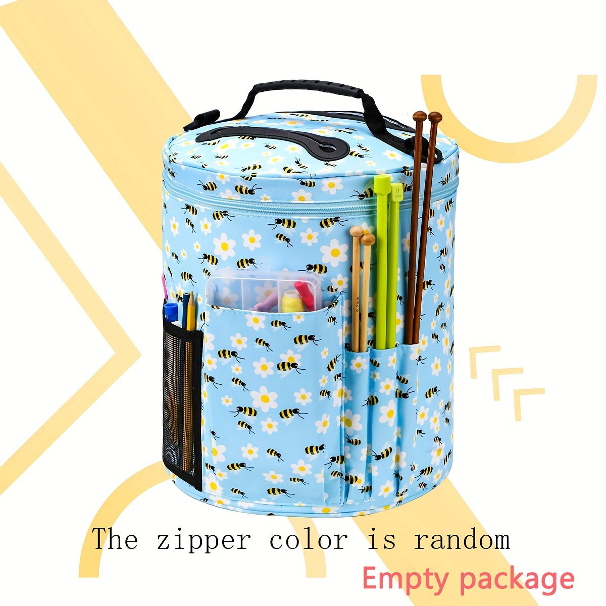 Large Capacity Yarn Bag Bee Print Storage Bag