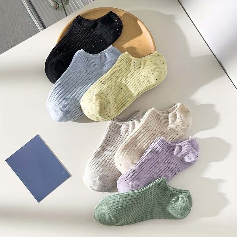 7 Pairs Polka Dot Ankle Socks Women's Stockings