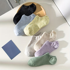 7 Pairs Polka Dot Ankle Socks Women's Stockings