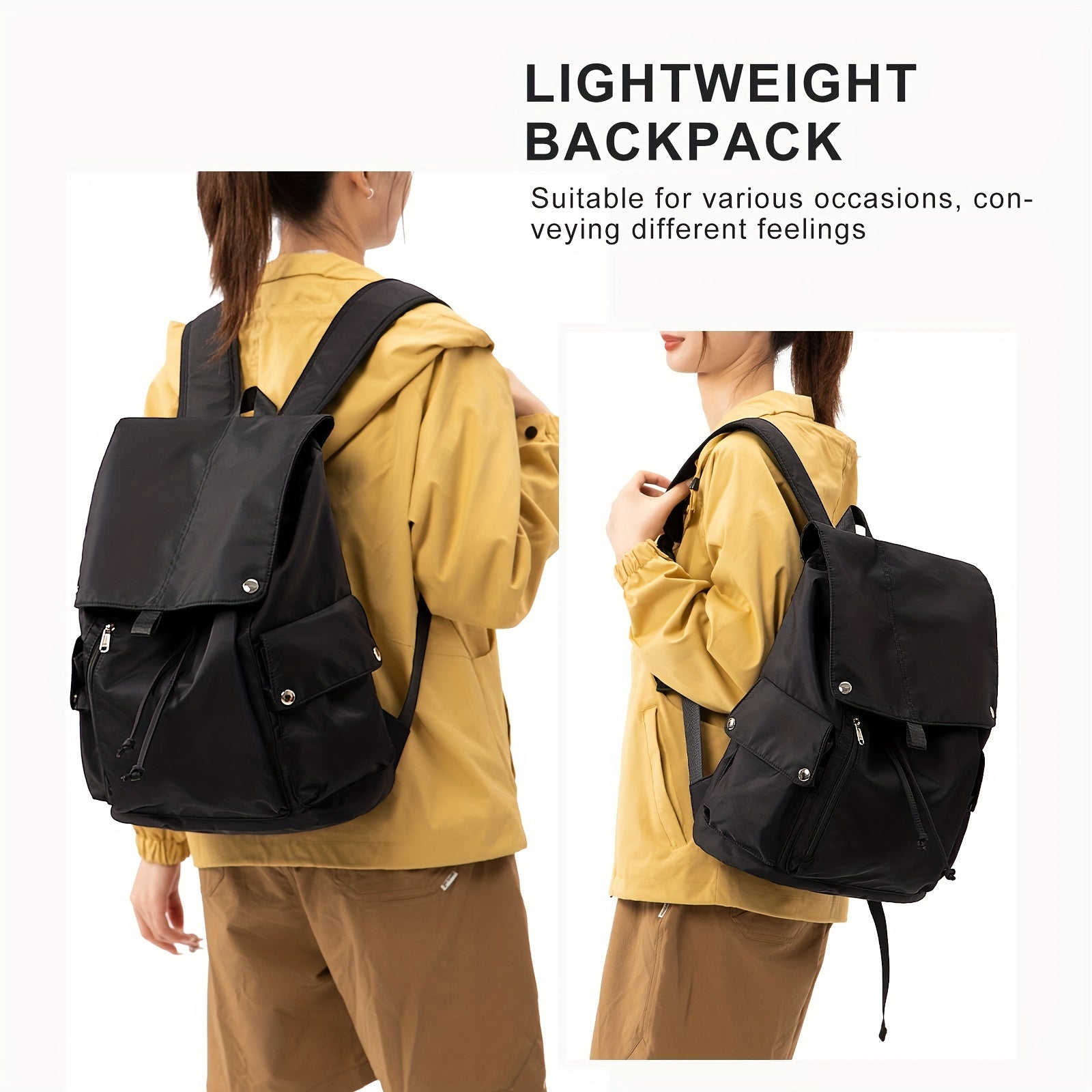Large Capacity Preppy Backpack Anti Theft Back To School Bag Casual Travel Daypa
