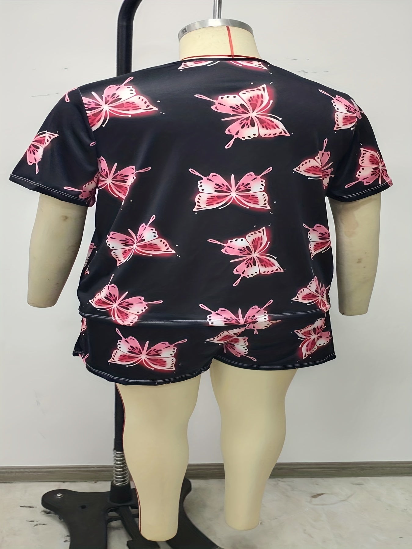  Leopard Print Tee & Shorts Loungewear Set
